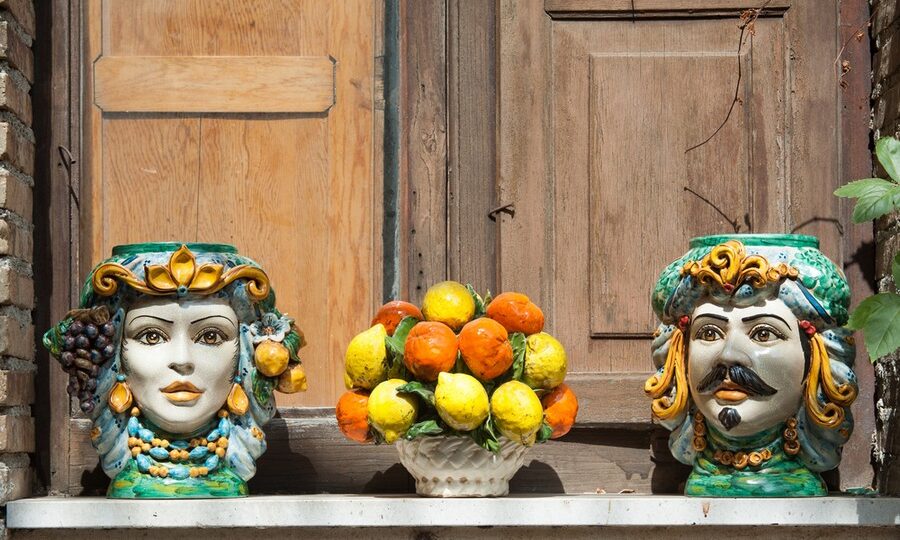 Le famose teste in ceramica siciliana